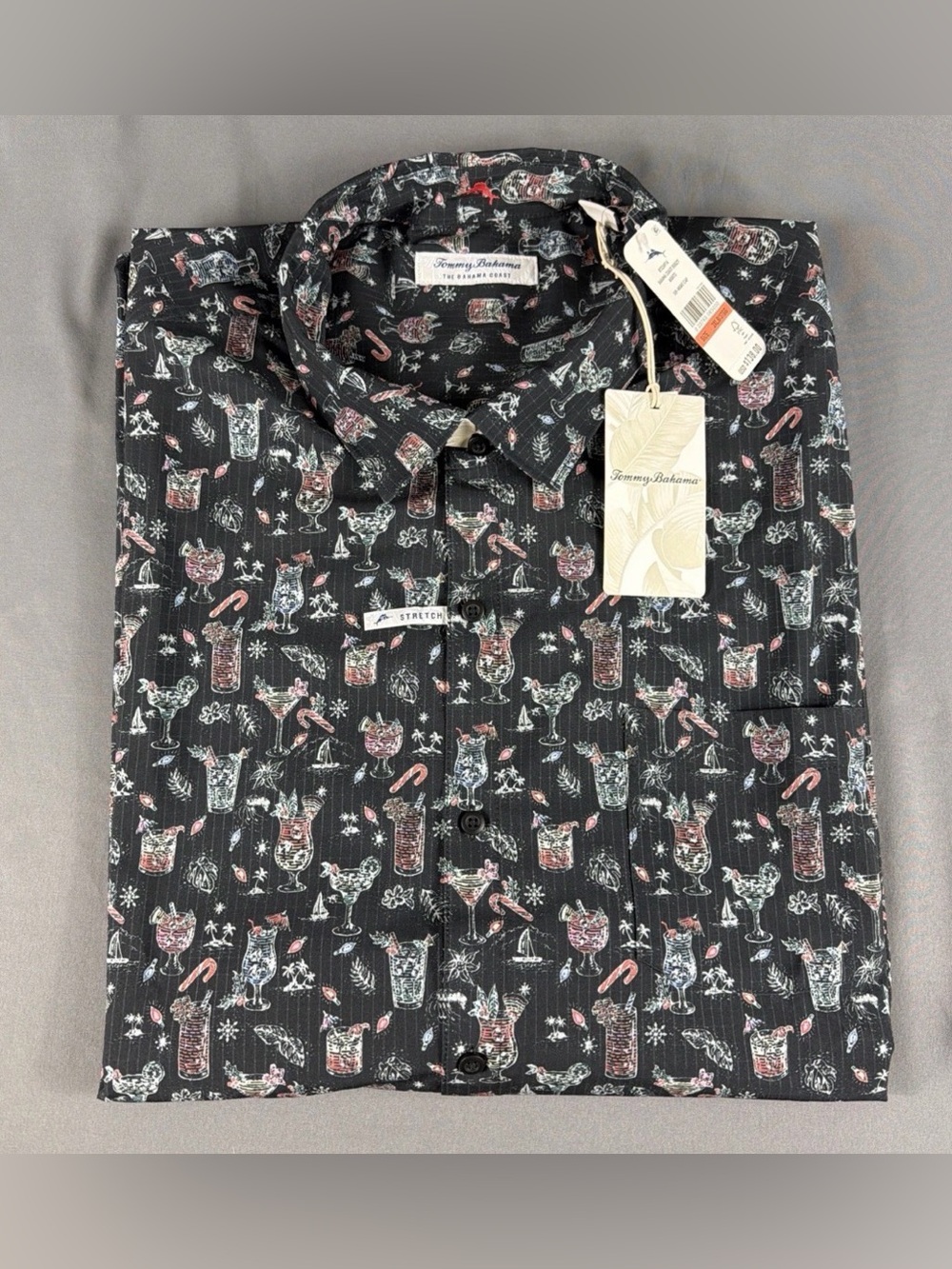Tommy Bahama Shirt Coastal Boozy Print 3XLB Night Cap Polyester NWT MSRP $138